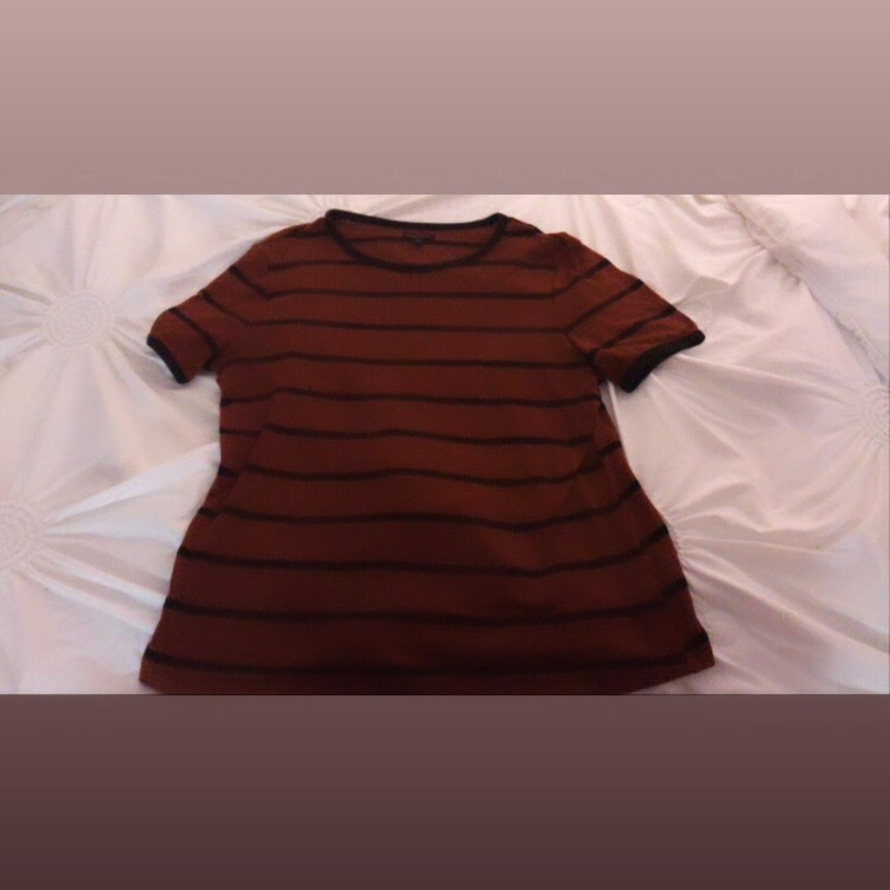 XL dark orange striped shirt